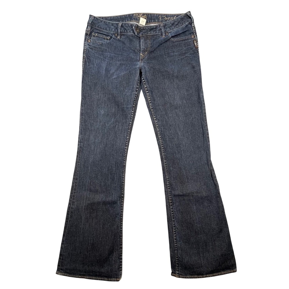 Silver Jeans Co Blue Tuesday Low Rise Bootcut Embroidered Jeans Womens 31